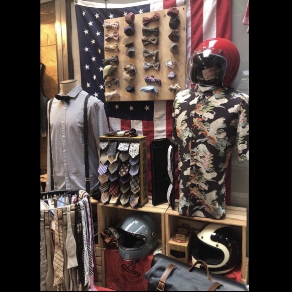 ZB Savoy Floral Sapphire Blue Chambray Denim Bow Tie - Picture 7 of 8